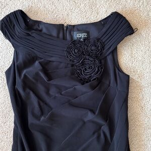 Adrianna Papell Strapless Black Dress with Floral Accents